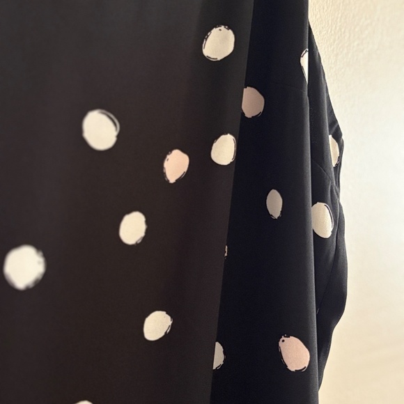 Reitmans Black with Peach & White Polkadot Double Lined Camisole Blouse - Picture 6 of 12